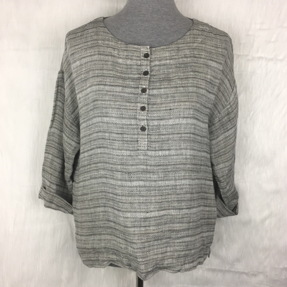 ✨ NWT Pure J. Jill 100% Linen Striped Boxy Top